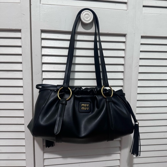 Miu Miu Handbags - Miu Black Shoulder Bag with Tassel